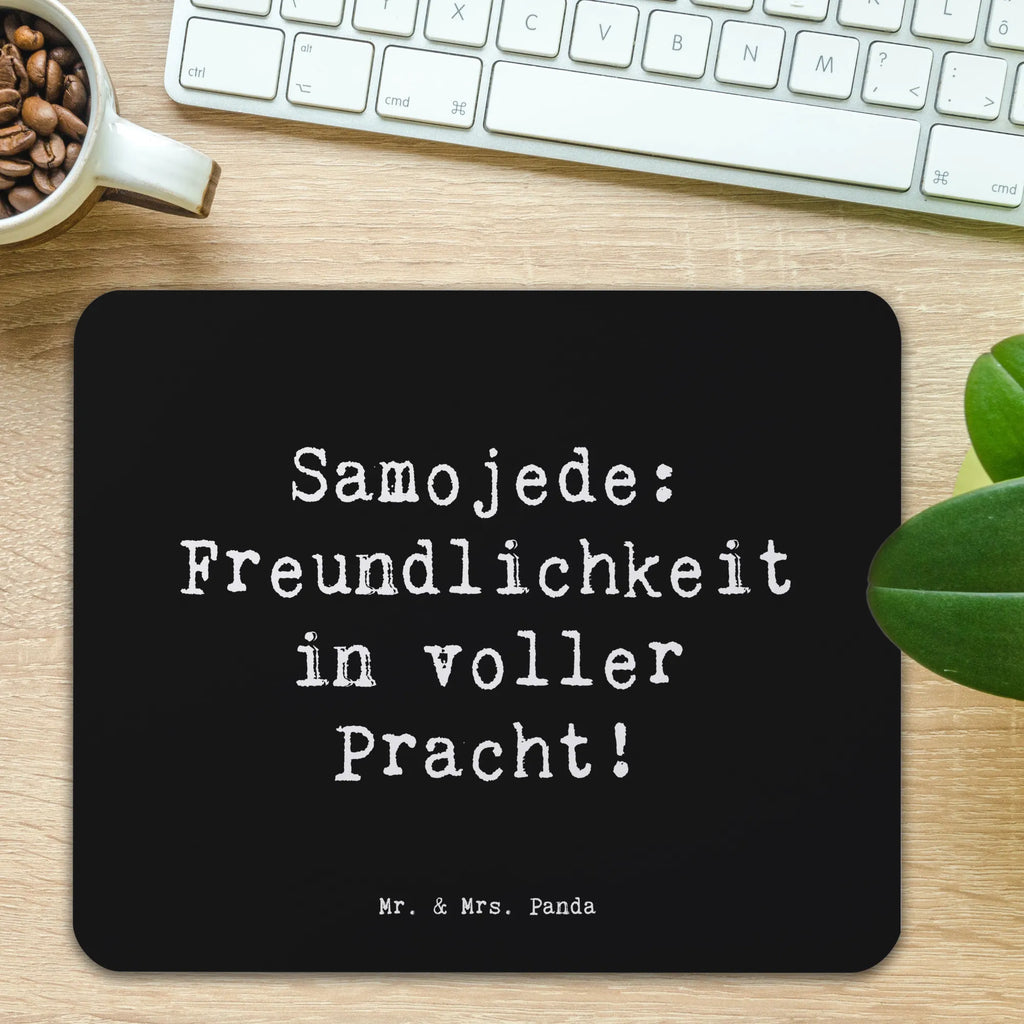 Mouse mat Saying Samojede: Freundlichkeit in voller Pracht! Mousepad, Büroausstattung, Mausunterlage, Einzigartiges Mauspad, Arbeitszimmer, Mauspad Büro, PC Zubehör, Designer Mauspad, Mauspad, Computer zubehör, Hund, Hunderasse, Rassehund, Hundebesitzer, Geschenk, Tierfreund, Schenken, Welpe