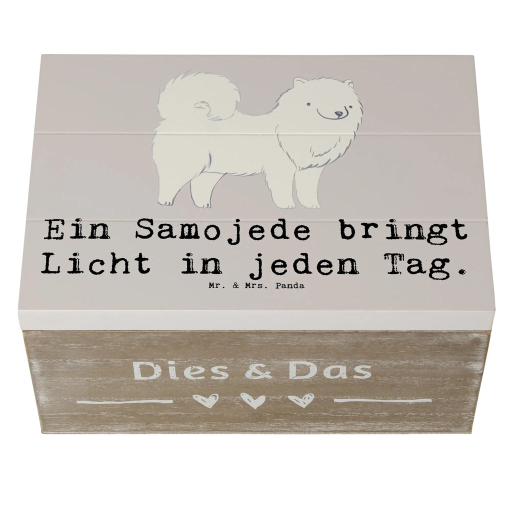 Holzkiste Samojede Licht Aufbewahrungsbox, Geschenkbox, Schatzkiste, Truhe, Erinnerungsbox, Geschenkdose, Holzkiste, Dekokiste, Kiste, XXL, Erinnerungskiste, Schatulle, Hund, Hunderasse, Rassehund, Hundebesitzer, Geschenk, Tierfreund, Schenken, Welpe