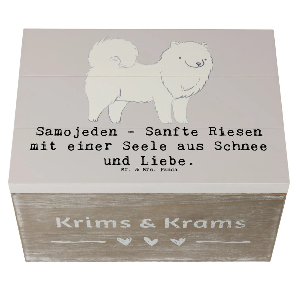 Wooden chest Samojeden - Sanfte Riesen mit einer Seele aus Schnee und Liebe. Schatzkiste, Erinnerungsbox, Kiste, Geschenkdose, Erinnerungskiste, Geschenkbox, Dekokiste, Holzkiste, XXL, Aufbewahrungsbox, Truhe, Schatulle, Hund, Hunderasse, Rassehund, Hundebesitzer, Geschenk, Tierfreund, Schenken, Welpe
