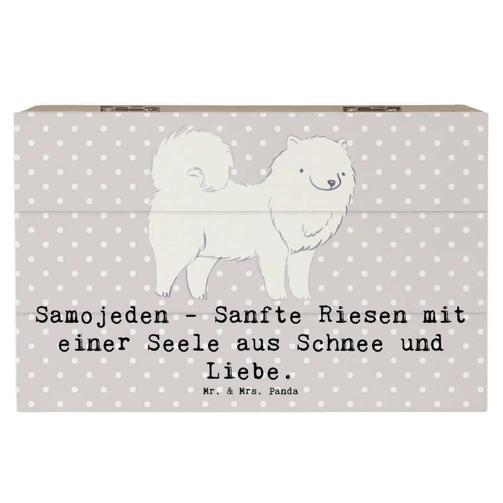 Wooden chest Samojeden - Sanfte Riesen mit einer Seele aus Schnee und Liebe. Schatzkiste, Erinnerungsbox, Kiste, Geschenkdose, Erinnerungskiste, Geschenkbox, Dekokiste, Holzkiste, XXL, Aufbewahrungsbox, Truhe, Schatulle, Hund, Hunderasse, Rassehund, Hundebesitzer, Geschenk, Tierfreund, Schenken, Welpe