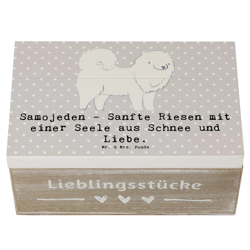 Wooden chest Samojeden - Sanfte Riesen mit einer Seele aus Schnee und Liebe. Schatzkiste, Erinnerungsbox, Kiste, Geschenkdose, Erinnerungskiste, Geschenkbox, Dekokiste, Holzkiste, XXL, Aufbewahrungsbox, Truhe, Schatulle, Hund, Hunderasse, Rassehund, Hundebesitzer, Geschenk, Tierfreund, Schenken, Welpe