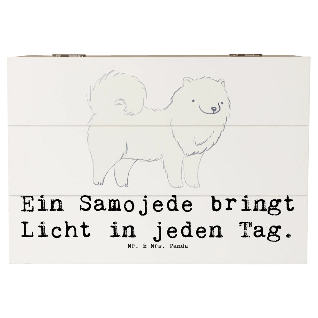 Holzkiste Samojede Licht Aufbewahrungsbox, Geschenkbox, Schatzkiste, Truhe, Erinnerungsbox, Geschenkdose, Holzkiste, Dekokiste, Kiste, XXL, Erinnerungskiste, Schatulle, Hund, Hunderasse, Rassehund, Hundebesitzer, Geschenk, Tierfreund, Schenken, Welpe