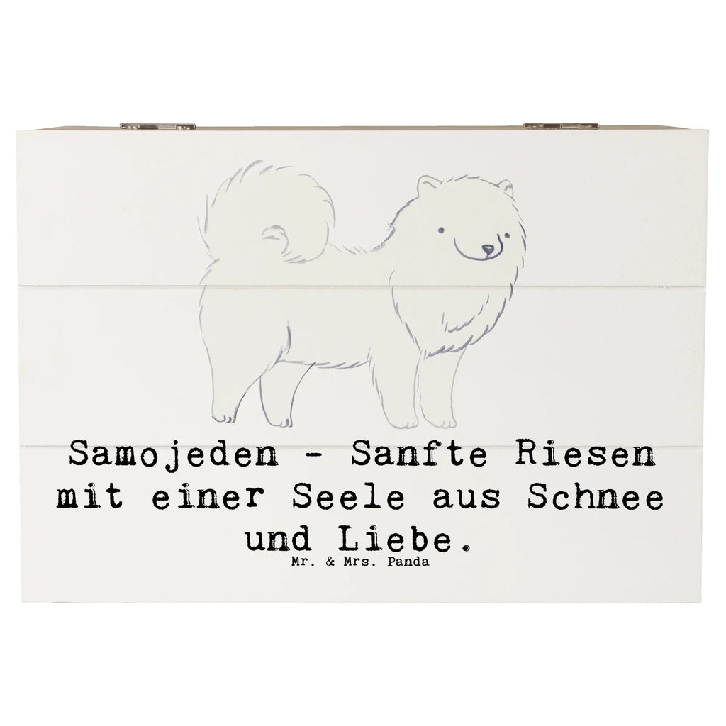 Wooden chest Samojeden - Sanfte Riesen mit einer Seele aus Schnee und Liebe. Schatzkiste, Erinnerungsbox, Kiste, Geschenkdose, Erinnerungskiste, Geschenkbox, Dekokiste, Holzkiste, XXL, Aufbewahrungsbox, Truhe, Schatulle, Hund, Hunderasse, Rassehund, Hundebesitzer, Geschenk, Tierfreund, Schenken, Welpe