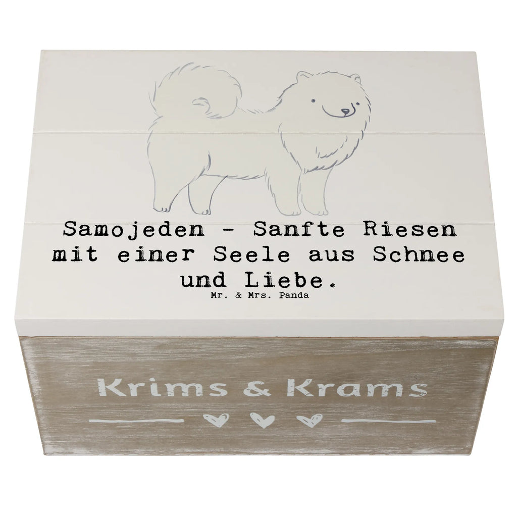 Wooden chest Samojeden - Sanfte Riesen mit einer Seele aus Schnee und Liebe. Schatzkiste, Erinnerungsbox, Kiste, Geschenkdose, Erinnerungskiste, Geschenkbox, Dekokiste, Holzkiste, XXL, Aufbewahrungsbox, Truhe, Schatulle, Hund, Hunderasse, Rassehund, Hundebesitzer, Geschenk, Tierfreund, Schenken, Welpe