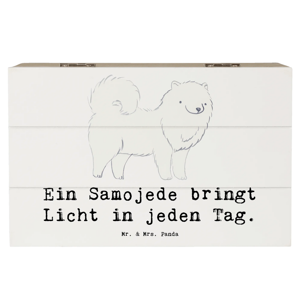 Holzkiste Samojede Licht Aufbewahrungsbox, Geschenkbox, Schatzkiste, Truhe, Erinnerungsbox, Geschenkdose, Holzkiste, Dekokiste, Kiste, XXL, Erinnerungskiste, Schatulle, Hund, Hunderasse, Rassehund, Hundebesitzer, Geschenk, Tierfreund, Schenken, Welpe