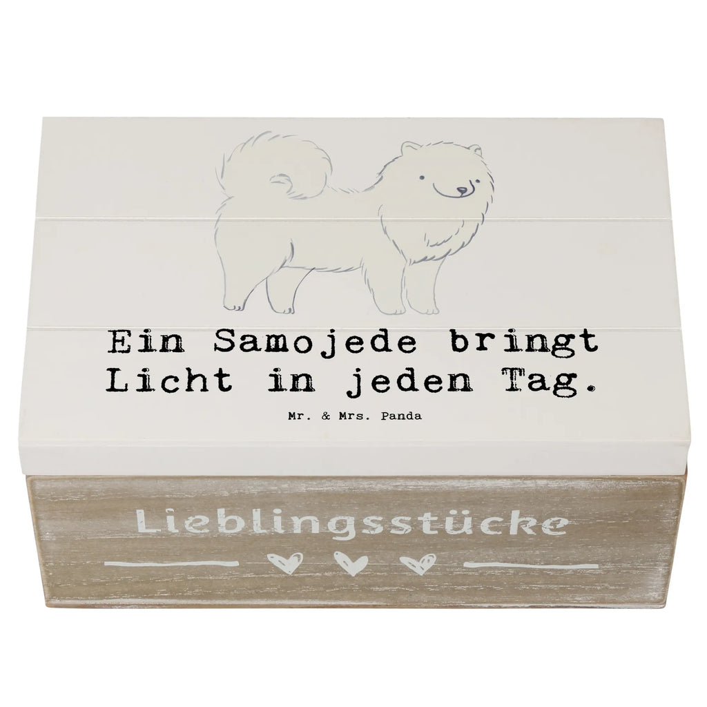 Holzkiste Samojede Licht Aufbewahrungsbox, Geschenkbox, Schatzkiste, Truhe, Erinnerungsbox, Geschenkdose, Holzkiste, Dekokiste, Kiste, XXL, Erinnerungskiste, Schatulle, Hund, Hunderasse, Rassehund, Hundebesitzer, Geschenk, Tierfreund, Schenken, Welpe