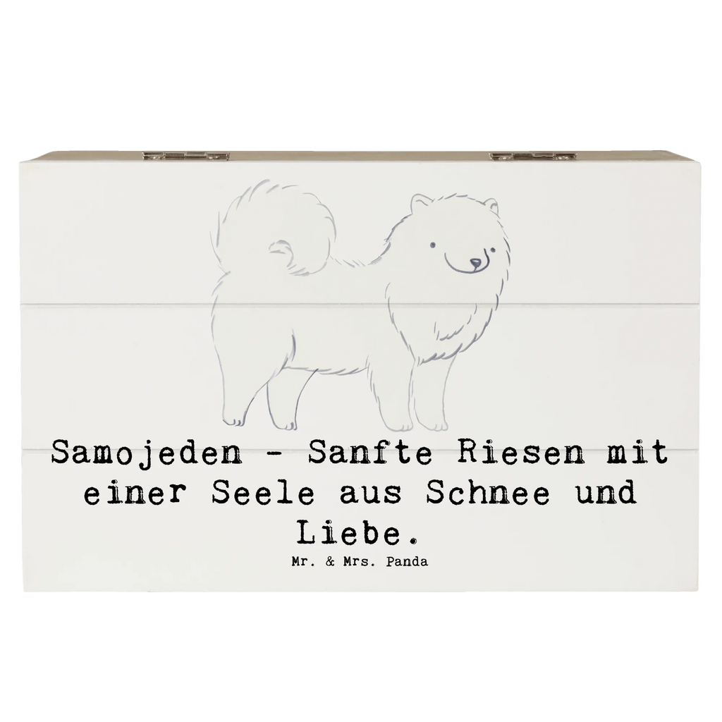 Wooden chest Samojeden - Sanfte Riesen mit einer Seele aus Schnee und Liebe. Schatzkiste, Erinnerungsbox, Kiste, Geschenkdose, Erinnerungskiste, Geschenkbox, Dekokiste, Holzkiste, XXL, Aufbewahrungsbox, Truhe, Schatulle, Hund, Hunderasse, Rassehund, Hundebesitzer, Geschenk, Tierfreund, Schenken, Welpe