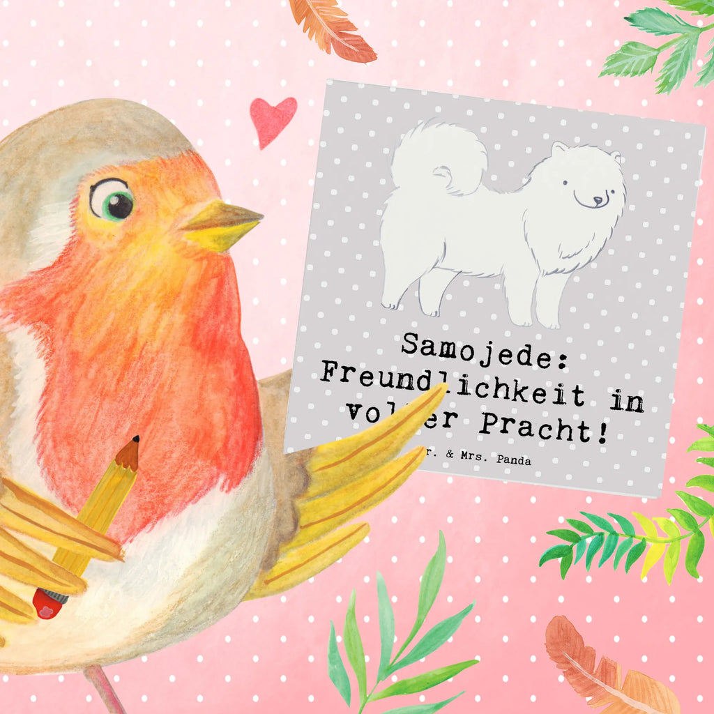 Deluxe Karte Samojede Freundlichkeit Einladungskarte, Klappkarte, Hochwertige Klappkarte, Karte, Hochzeitskarte, Glückwunschkarte, Hochwertige Grußkarte, Grußkarte, Geburtstagskarte, Hund, Hunderasse, Rassehund, Hundebesitzer, Geschenk, Tierfreund, Schenken, Welpe