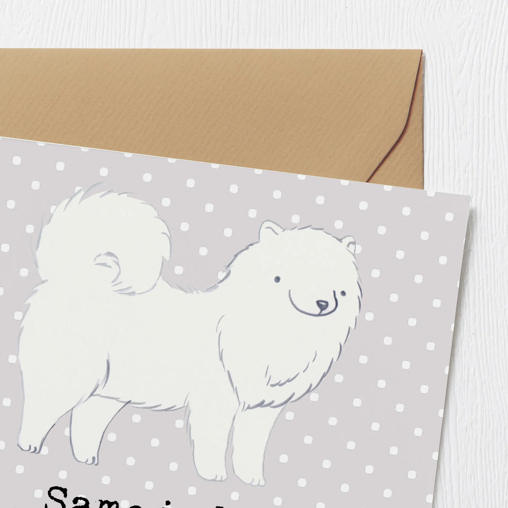 Deluxe Karte Samojede Freundlichkeit Einladungskarte, Klappkarte, Hochwertige Klappkarte, Karte, Hochzeitskarte, Glückwunschkarte, Hochwertige Grußkarte, Grußkarte, Geburtstagskarte, Hund, Hunderasse, Rassehund, Hundebesitzer, Geschenk, Tierfreund, Schenken, Welpe