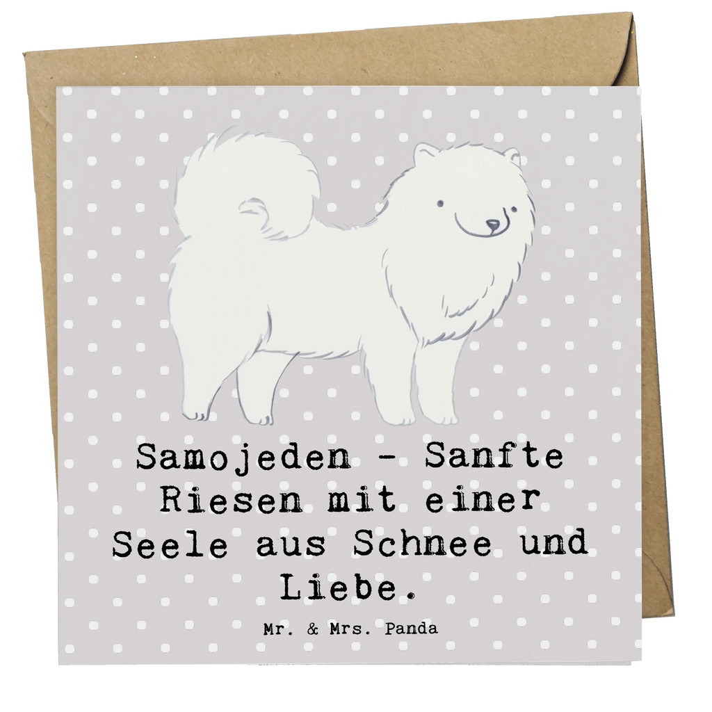Deluxe Card Samojeden - Sanfte Riesen mit einer Seele aus Schnee und Liebe. Glückwunschkarte, Grußkarte, Hochzeitskarte, Hochwertige Klappkarte, Einladungskarte, Geburtstagskarte, Hochwertige Grußkarte, Karte, Klappkarte, Hund, Hunderasse, Rassehund, Hundebesitzer, Geschenk, Tierfreund, Schenken, Welpe