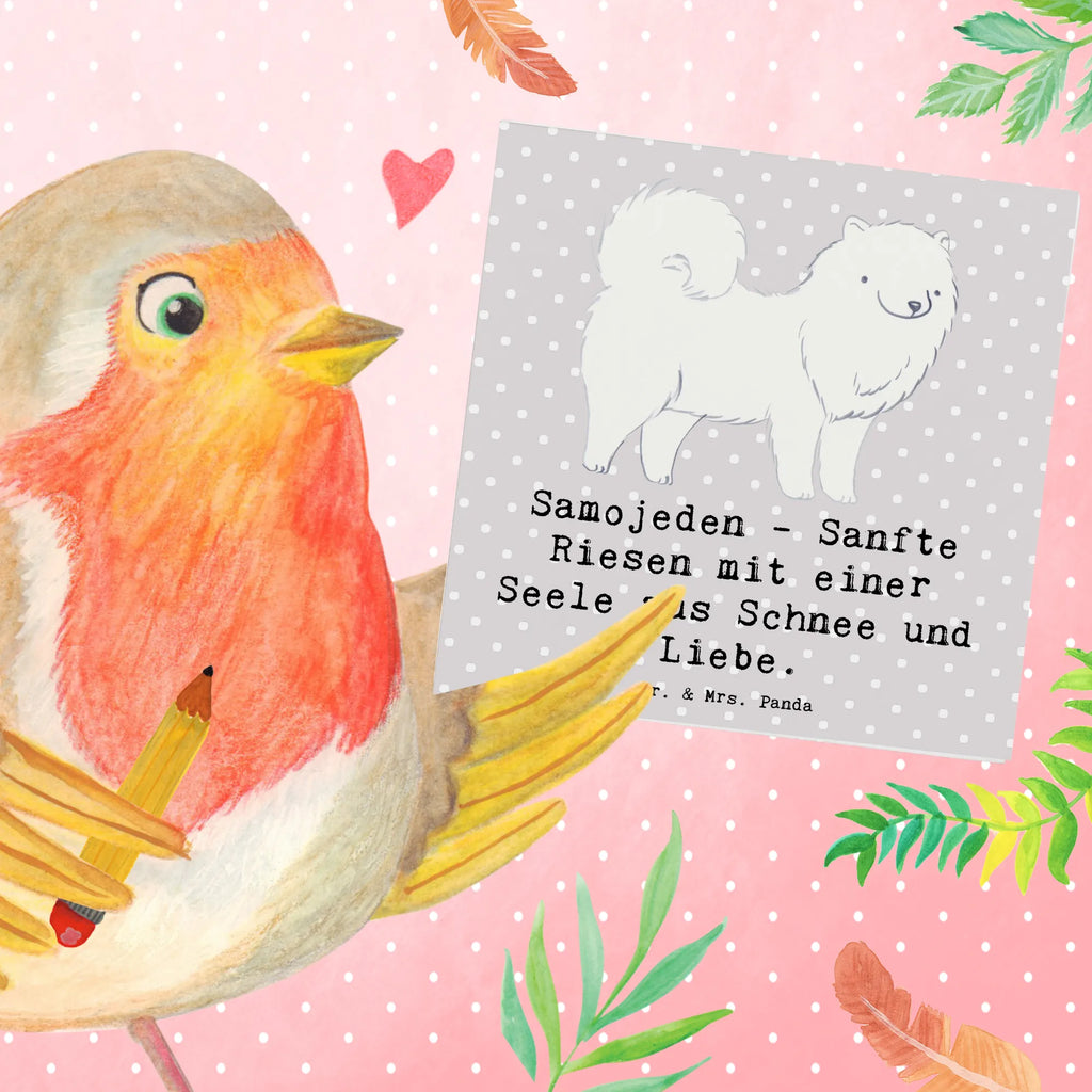 Deluxe Card Samojeden - Sanfte Riesen mit einer Seele aus Schnee und Liebe. Glückwunschkarte, Grußkarte, Hochzeitskarte, Hochwertige Klappkarte, Einladungskarte, Geburtstagskarte, Hochwertige Grußkarte, Karte, Klappkarte, Hund, Hunderasse, Rassehund, Hundebesitzer, Geschenk, Tierfreund, Schenken, Welpe