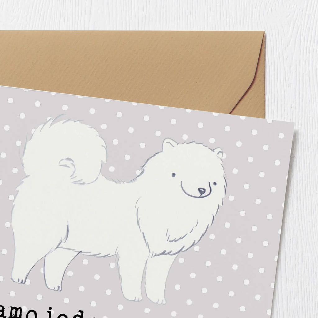 Deluxe Karte Samojede Herz Glückwunschkarte, Karte, Grußkarte, Geburtstagskarte, Einladungskarte, Hochwertige Klappkarte, Hochzeitskarte, Klappkarte, Hochwertige Grußkarte, Hund, Hunderasse, Rassehund, Hundebesitzer, Geschenk, Tierfreund, Schenken, Welpe