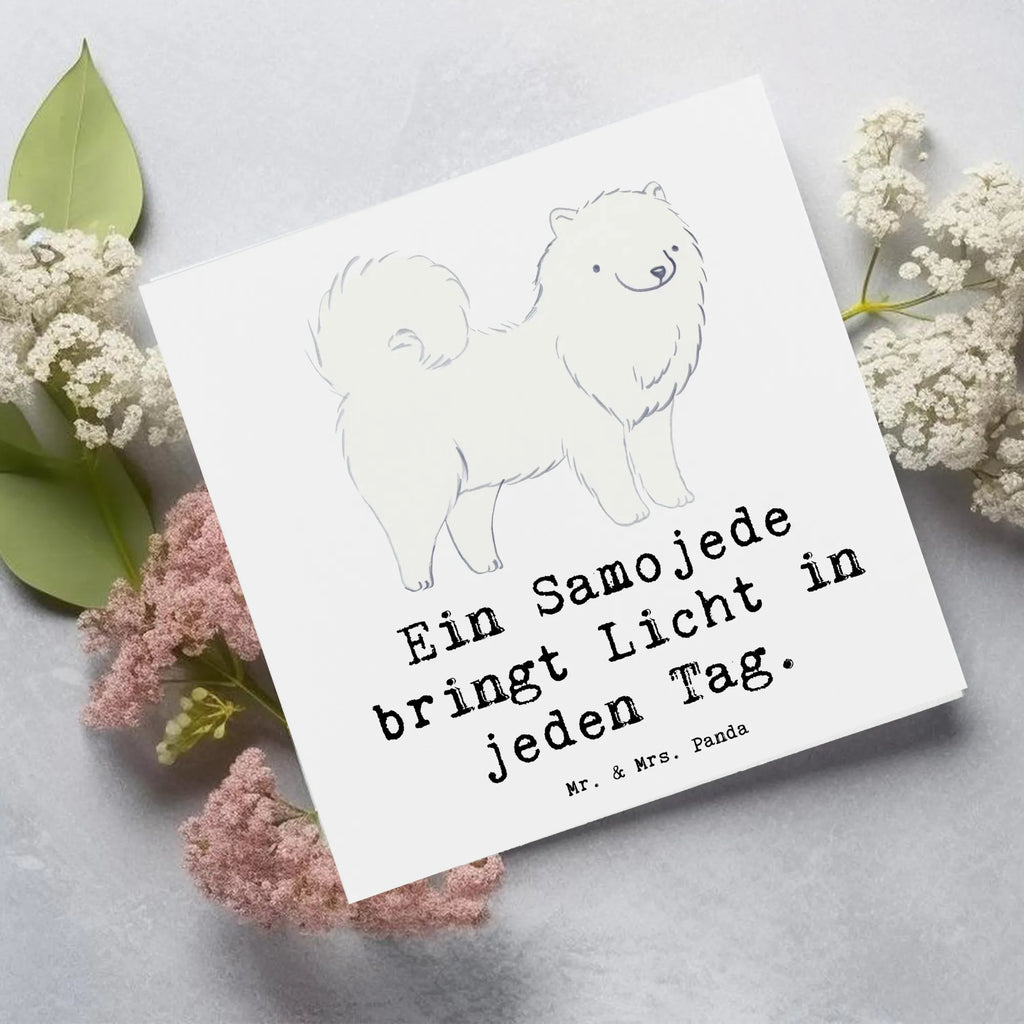 Deluxe Karte Samojede Licht Einladungskarte, Hochzeitskarte, Karte, Hochwertige Klappkarte, Geburtstagskarte, Grußkarte, Hochwertige Grußkarte, Glückwunschkarte, Klappkarte, Hund, Hunderasse, Rassehund, Hundebesitzer, Geschenk, Tierfreund, Schenken, Welpe