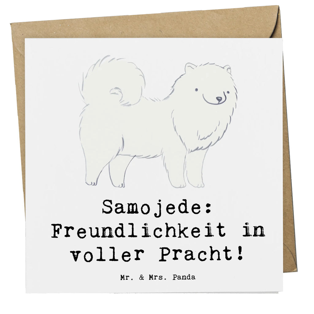 Deluxe Karte Samojede Freundlichkeit Einladungskarte, Klappkarte, Hochwertige Klappkarte, Karte, Hochzeitskarte, Glückwunschkarte, Hochwertige Grußkarte, Grußkarte, Geburtstagskarte, Hund, Hunderasse, Rassehund, Hundebesitzer, Geschenk, Tierfreund, Schenken, Welpe