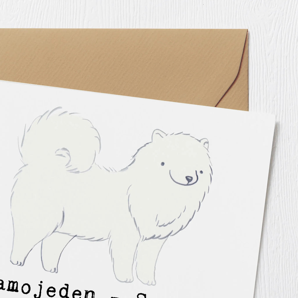 Deluxe Card Samojeden - Sanfte Riesen mit einer Seele aus Schnee und Liebe. Glückwunschkarte, Grußkarte, Hochzeitskarte, Hochwertige Klappkarte, Einladungskarte, Geburtstagskarte, Hochwertige Grußkarte, Karte, Klappkarte, Hund, Hunderasse, Rassehund, Hundebesitzer, Geschenk, Tierfreund, Schenken, Welpe