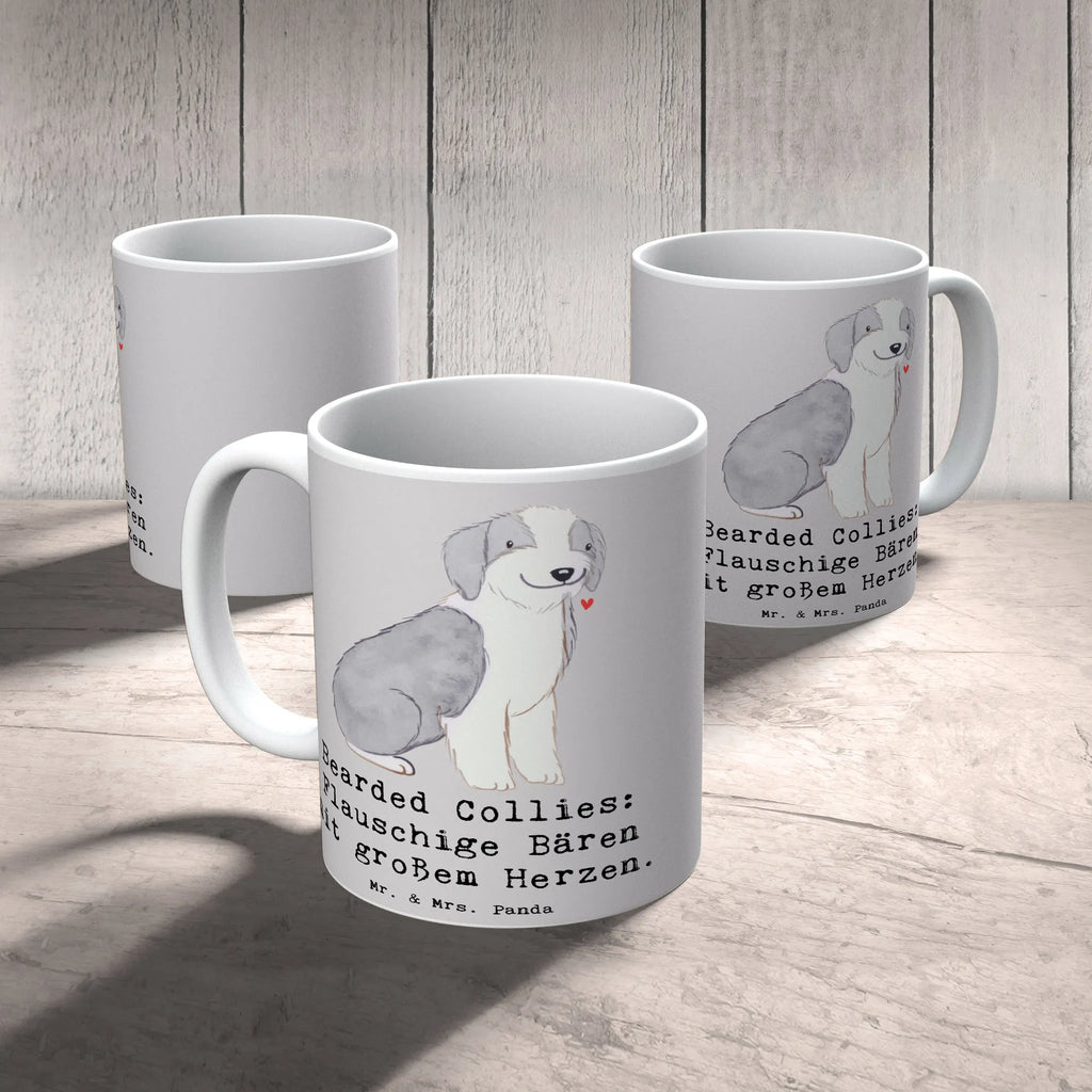 Tasse Bearded Collie Bärenherz Geschenktasse, Keramiktasse, Tasse mit Motiven, Teetasse, Porzellantasse, Kaffeetasse, Bürotasse, Tasse, Tasse mit Zitaten, Hund, Hunderasse, Rassehund, Hundebesitzer, Geschenk, Tierfreund, Schenken, Welpe