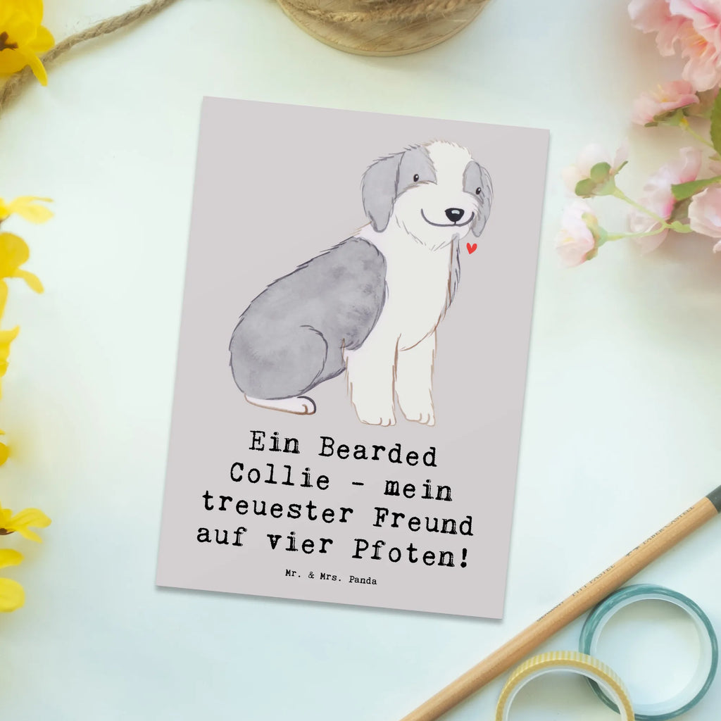 Postcard Ein Bearded Collie - mein treuester Freund auf vier Pfoten! Ansichtskarten, Karte, Geburtstagskarte, Dankeskarte, Postkarte, Einladungskarte, Grußkarte, Einladung Geburtstag, Ansichtskarte, Geschenkkarte, Einladung, Einladungskarten Geburtstag, Hund, Hunderasse, Rassehund, Hundebesitzer, Geschenk, Tierfreund, Schenken, Welpe