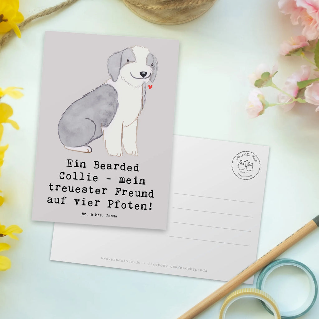 Postcard Ein Bearded Collie - mein treuester Freund auf vier Pfoten! Ansichtskarten, Karte, Geburtstagskarte, Dankeskarte, Postkarte, Einladungskarte, Grußkarte, Einladung Geburtstag, Ansichtskarte, Geschenkkarte, Einladung, Einladungskarten Geburtstag, Hund, Hunderasse, Rassehund, Hundebesitzer, Geschenk, Tierfreund, Schenken, Welpe