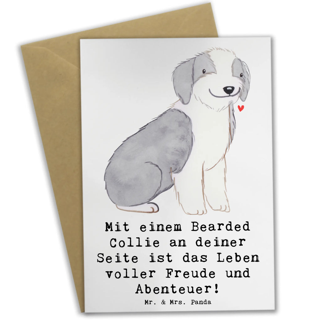 Grußkarte Bearded Collie Freund Karte, Geburtstagskarte, Glückwunschkarte, Ansichtskarten, Hochzeitskarte, Einladungskarte, Grußkarte, Klappkarte, Hund, Hunderasse, Rassehund, Hundebesitzer, Geschenk, Tierfreund, Schenken, Welpe