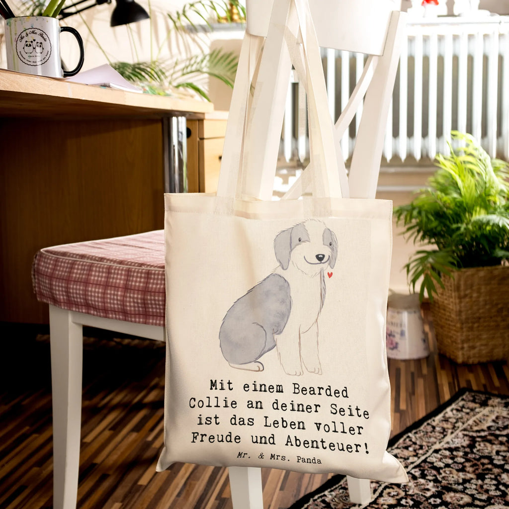 Tragetasche Bearded Collie Freund Jutebeutel, Strandtasche, Schultertasche, Beutel, Laptoptasche, Stofftasche, Einkaufstasche, Badetasche, Shopper, Tragetasche, Umhängetasche, Beuteltasche, Tasche, Stoffbeutel, Jutetasche, Einkaufstüte, Hund, Hunderasse, Rassehund, Hundebesitzer, Geschenk, Tierfreund, Schenken, Welpe
