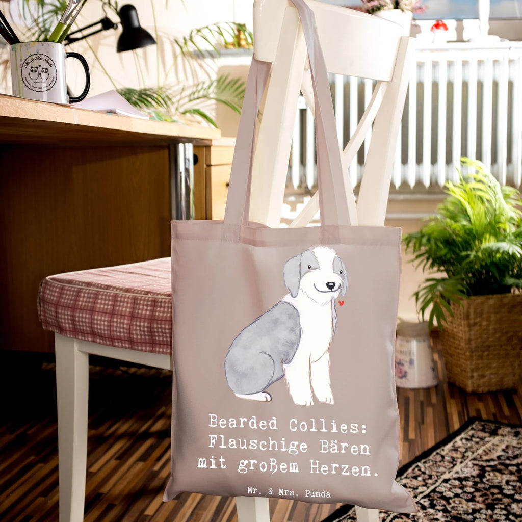 Tote bag Bearded Collies: Flauschige Bären mit großem Herzen. Strandtasche, Schultertasche, Umhängetasche, Beuteltasche, Tasche, Einkaufstasche, Einkaufstüte, Jutebeutel, Shopper, Tragetasche, Stofftasche, Beutel, Badetasche, Laptoptasche, Stoffbeutel, Jutetasche, Hund, Hunderasse, Rassehund, Hundebesitzer, Geschenk, Tierfreund, Schenken, Welpe