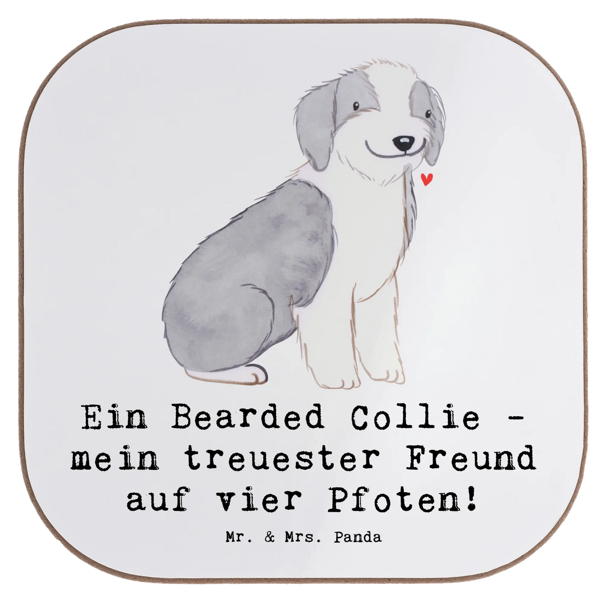 Untersetzer Bearded Collie Freund