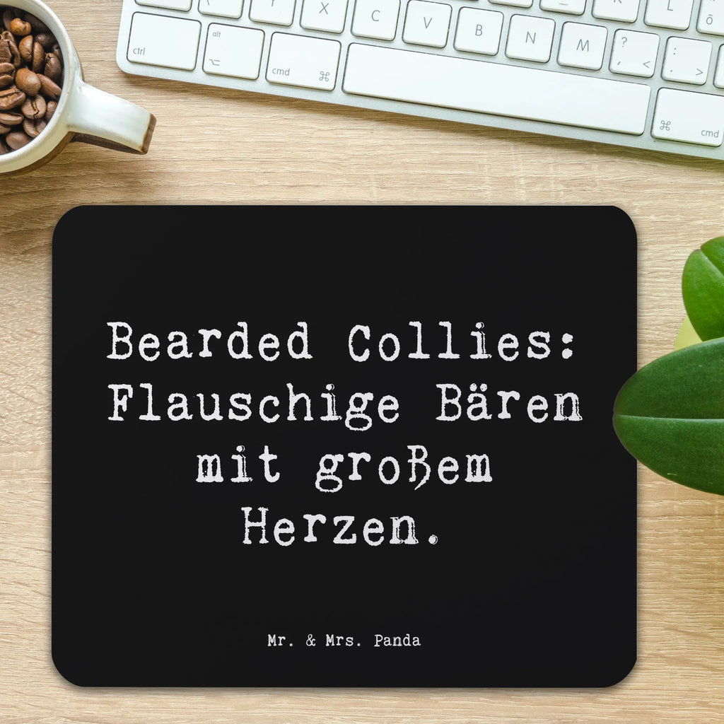 Mouse mat Saying Bearded Collies: Flauschige Bären mit großem Herzen. Büroausstattung, Mauspad Büro, Mauspad, PC Zubehör, Arbeitszimmer, Einzigartiges Mauspad, Designer Mauspad, Mausunterlage, Mousepad, Computer zubehör, Hund, Hunderasse, Rassehund, Hundebesitzer, Geschenk, Tierfreund, Schenken, Welpe
