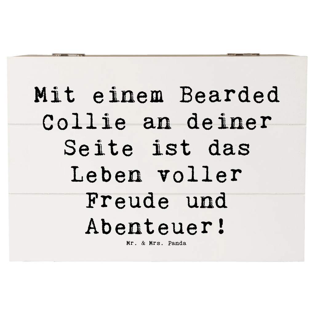Wooden chest Saying Mit einem Bearded Collie an deiner Seite ist das Leben voller Freude und Abenteuer! Holzkiste, Kiste, Geschenkdose, Erinnerungsbox, Schatulle, XXL, Dekokiste, Aufbewahrungsbox, Truhe, Erinnerungskiste, Schatzkiste, Geschenkbox, Hund, Hunderasse, Rassehund, Hundebesitzer, Geschenk, Tierfreund, Schenken, Welpe