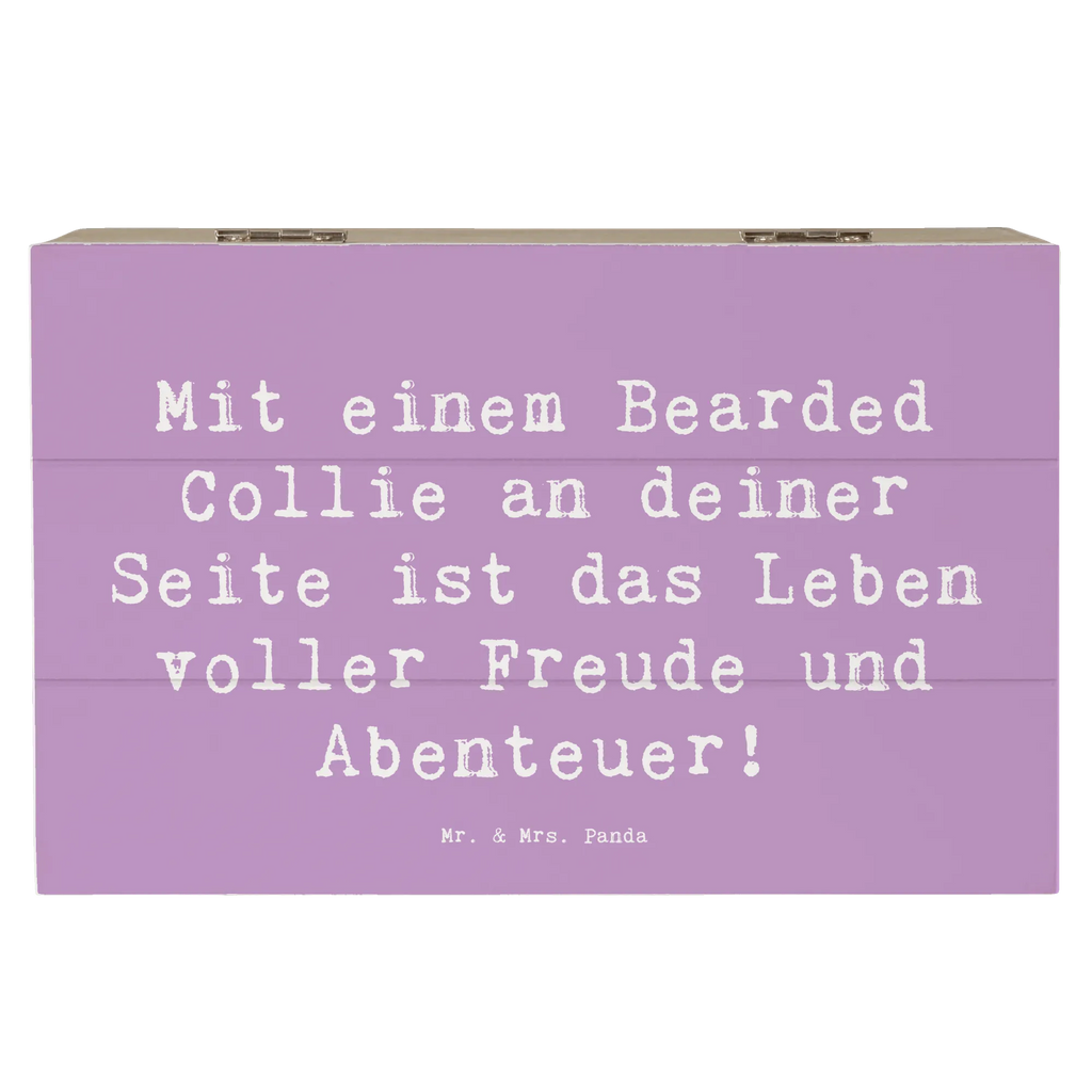Wooden chest Saying Mit einem Bearded Collie an deiner Seite ist das Leben voller Freude und Abenteuer! Holzkiste, Kiste, Geschenkdose, Erinnerungsbox, Schatulle, XXL, Dekokiste, Aufbewahrungsbox, Truhe, Erinnerungskiste, Schatzkiste, Geschenkbox, Hund, Hunderasse, Rassehund, Hundebesitzer, Geschenk, Tierfreund, Schenken, Welpe