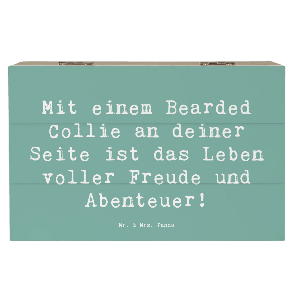 Wooden chest Saying Mit einem Bearded Collie an deiner Seite ist das Leben voller Freude und Abenteuer! Holzkiste, Kiste, Geschenkdose, Erinnerungsbox, Schatulle, XXL, Dekokiste, Aufbewahrungsbox, Truhe, Erinnerungskiste, Schatzkiste, Geschenkbox, Hund, Hunderasse, Rassehund, Hundebesitzer, Geschenk, Tierfreund, Schenken, Welpe