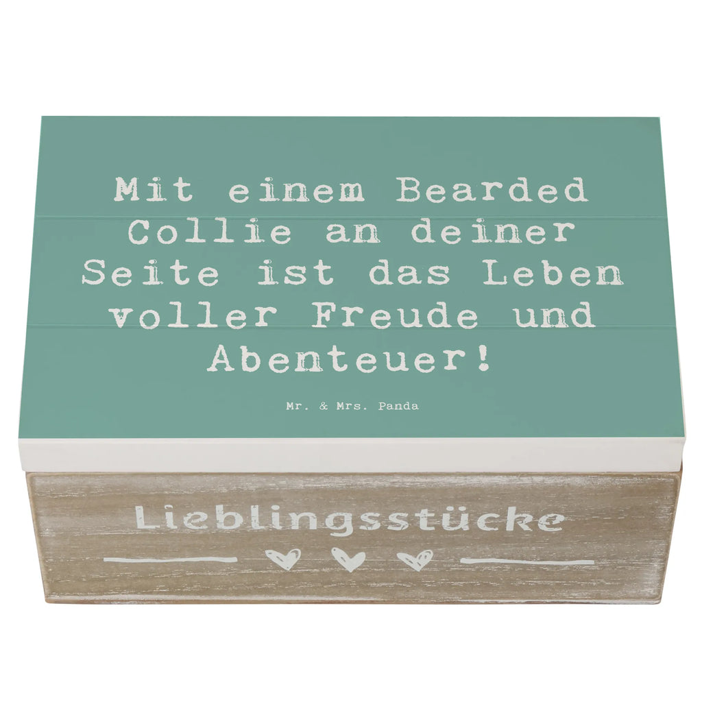 Wooden chest Saying Mit einem Bearded Collie an deiner Seite ist das Leben voller Freude und Abenteuer! Holzkiste, Kiste, Geschenkdose, Erinnerungsbox, Schatulle, XXL, Dekokiste, Aufbewahrungsbox, Truhe, Erinnerungskiste, Schatzkiste, Geschenkbox, Hund, Hunderasse, Rassehund, Hundebesitzer, Geschenk, Tierfreund, Schenken, Welpe