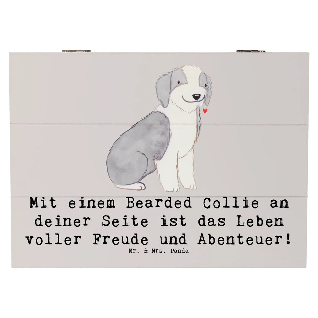 Wooden chest Mit einem Bearded Collie an deiner Seite ist das Leben voller Freude und Abenteuer! Holzkiste, Schatzkiste, Schatulle, Geschenkdose, Aufbewahrungsbox, Geschenkbox, Truhe, Erinnerungsbox, XXL, Kiste, Erinnerungskiste, Dekokiste, Hund, Hunderasse, Rassehund, Hundebesitzer, Geschenk, Tierfreund, Schenken, Welpe