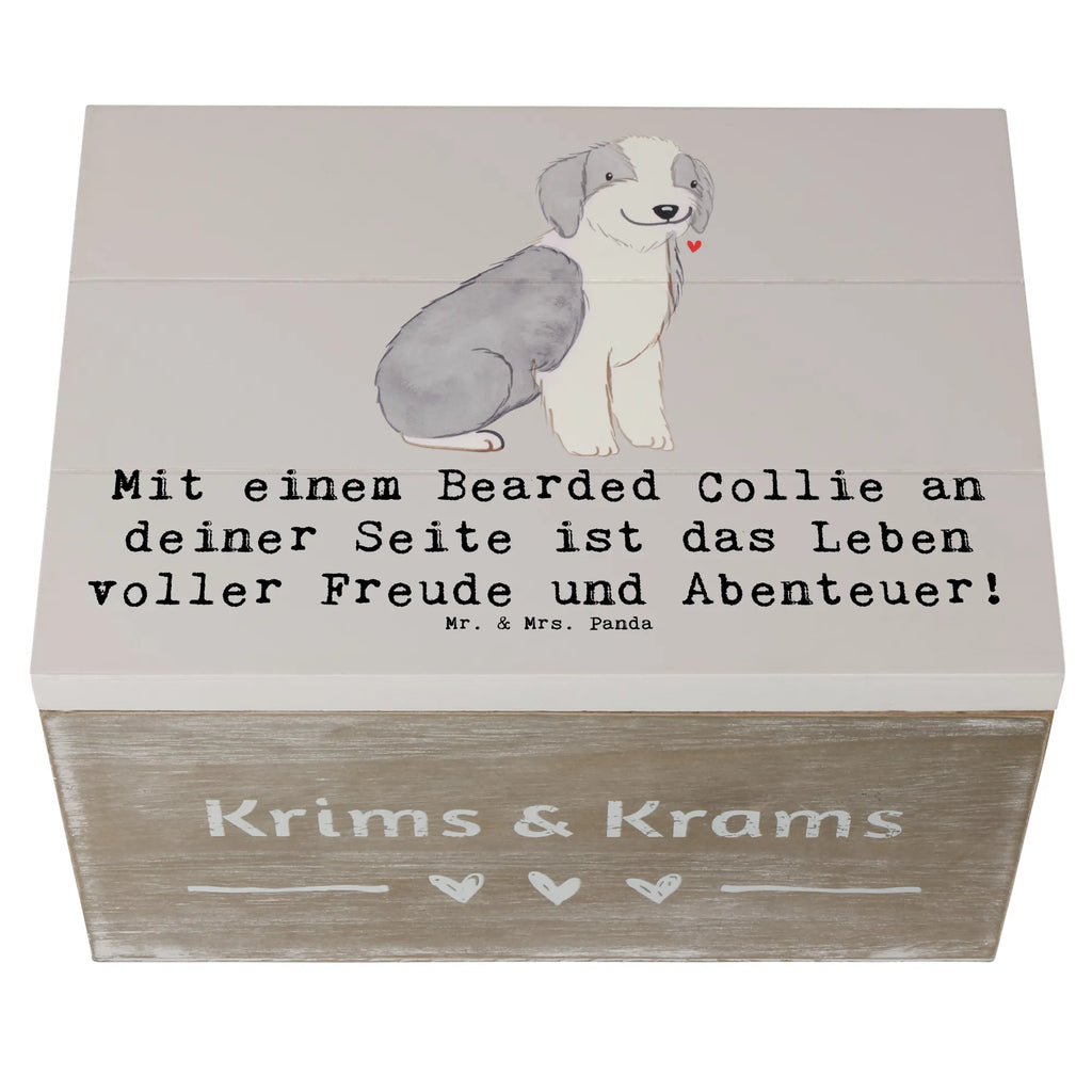 Wooden chest Mit einem Bearded Collie an deiner Seite ist das Leben voller Freude und Abenteuer! Holzkiste, Schatzkiste, Schatulle, Geschenkdose, Aufbewahrungsbox, Geschenkbox, Truhe, Erinnerungsbox, XXL, Kiste, Erinnerungskiste, Dekokiste, Hund, Hunderasse, Rassehund, Hundebesitzer, Geschenk, Tierfreund, Schenken, Welpe