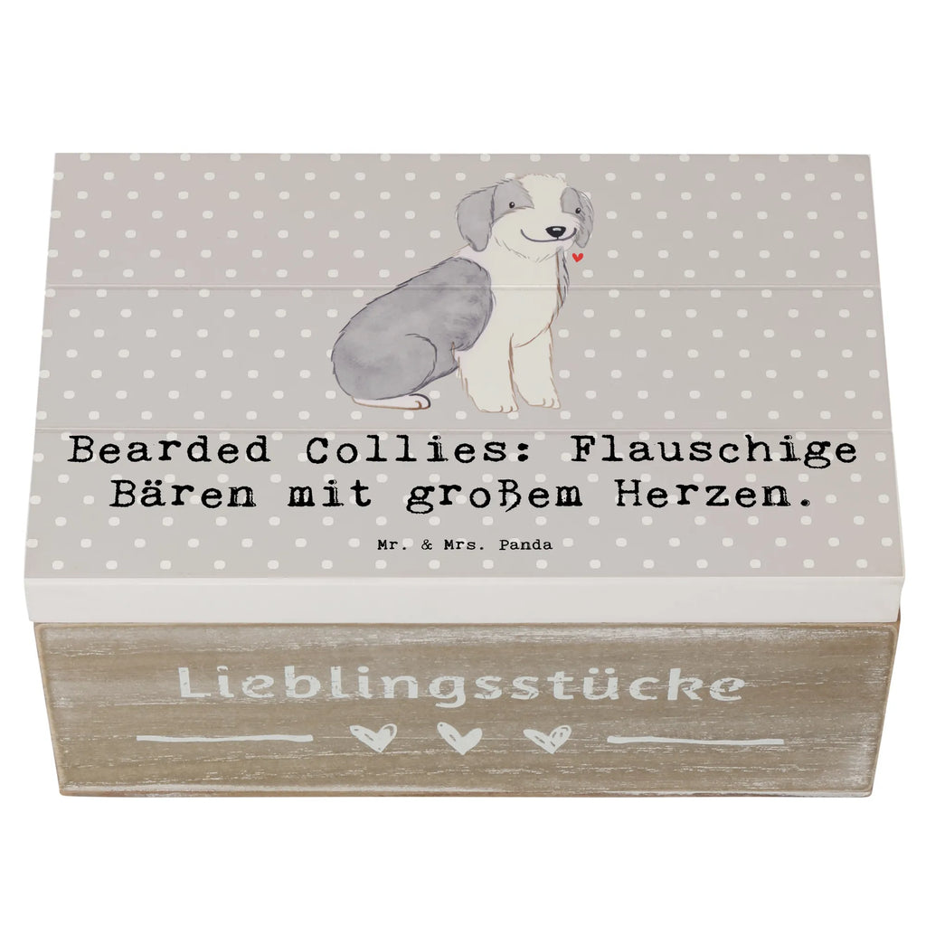 Holzkiste Bearded Collie Bärenherz Aufbewahrungsbox, Geschenkbox, Truhe, Schatzkiste, Dekokiste, Schatulle, XXL, Erinnerungsbox, Kiste, Geschenkdose, Holzkiste, Erinnerungskiste, Hund, Hunderasse, Rassehund, Hundebesitzer, Geschenk, Tierfreund, Schenken, Welpe