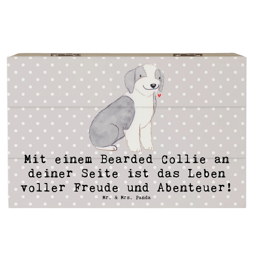 Wooden chest Mit einem Bearded Collie an deiner Seite ist das Leben voller Freude und Abenteuer! Holzkiste, Schatzkiste, Schatulle, Geschenkdose, Aufbewahrungsbox, Geschenkbox, Truhe, Erinnerungsbox, XXL, Kiste, Erinnerungskiste, Dekokiste, Hund, Hunderasse, Rassehund, Hundebesitzer, Geschenk, Tierfreund, Schenken, Welpe