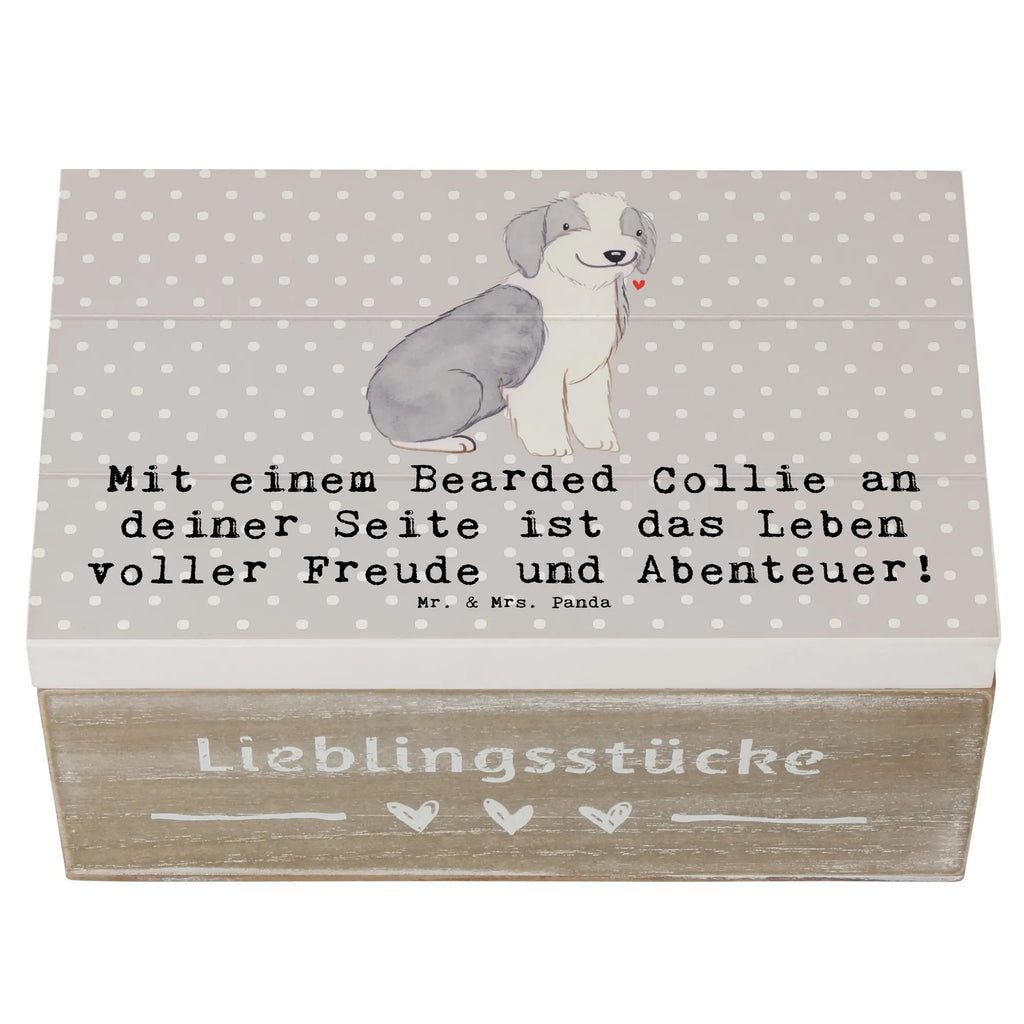 Wooden chest Mit einem Bearded Collie an deiner Seite ist das Leben voller Freude und Abenteuer! Holzkiste, Schatzkiste, Schatulle, Geschenkdose, Aufbewahrungsbox, Geschenkbox, Truhe, Erinnerungsbox, XXL, Kiste, Erinnerungskiste, Dekokiste, Hund, Hunderasse, Rassehund, Hundebesitzer, Geschenk, Tierfreund, Schenken, Welpe