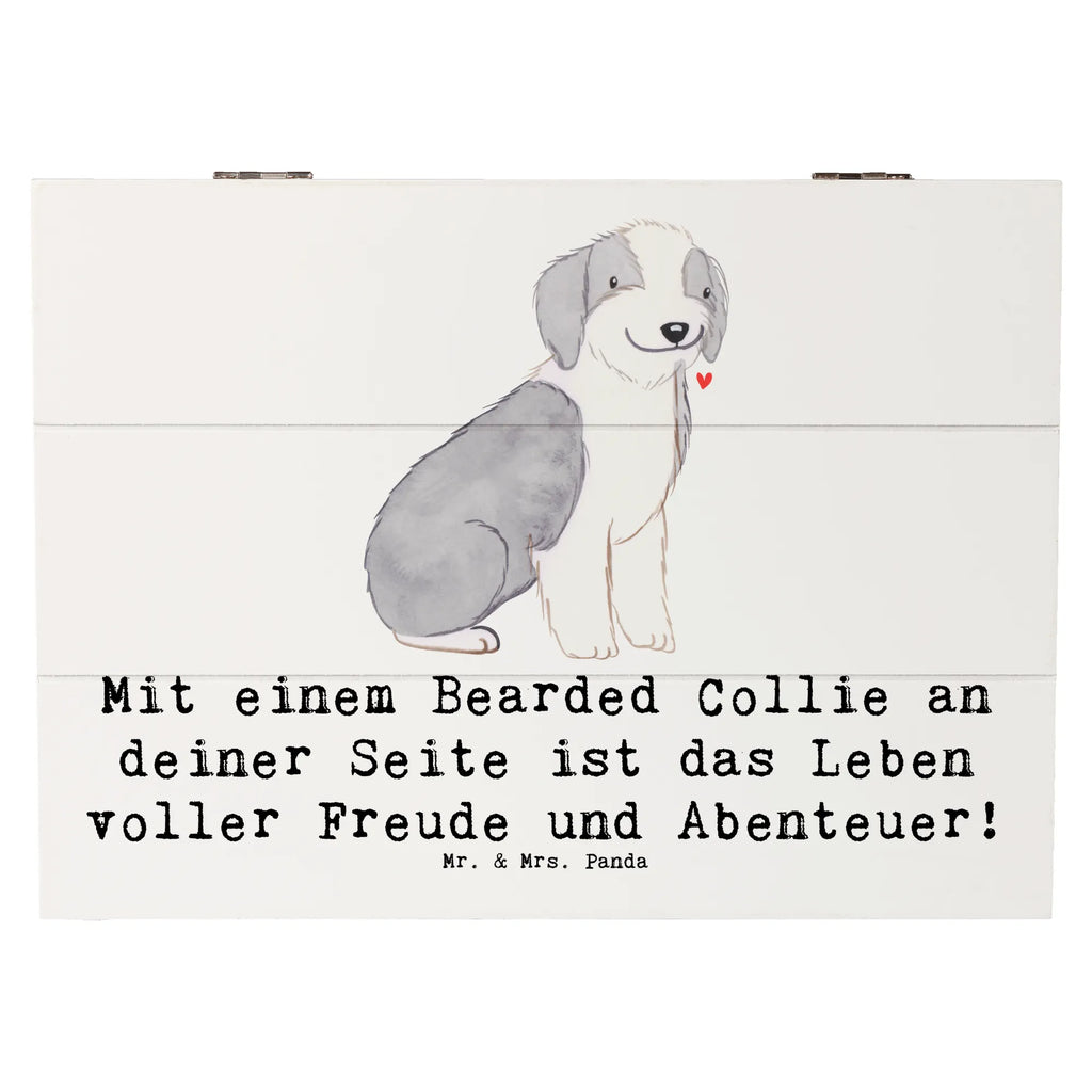 Wooden chest Mit einem Bearded Collie an deiner Seite ist das Leben voller Freude und Abenteuer! Holzkiste, Schatzkiste, Schatulle, Geschenkdose, Aufbewahrungsbox, Geschenkbox, Truhe, Erinnerungsbox, XXL, Kiste, Erinnerungskiste, Dekokiste, Hund, Hunderasse, Rassehund, Hundebesitzer, Geschenk, Tierfreund, Schenken, Welpe