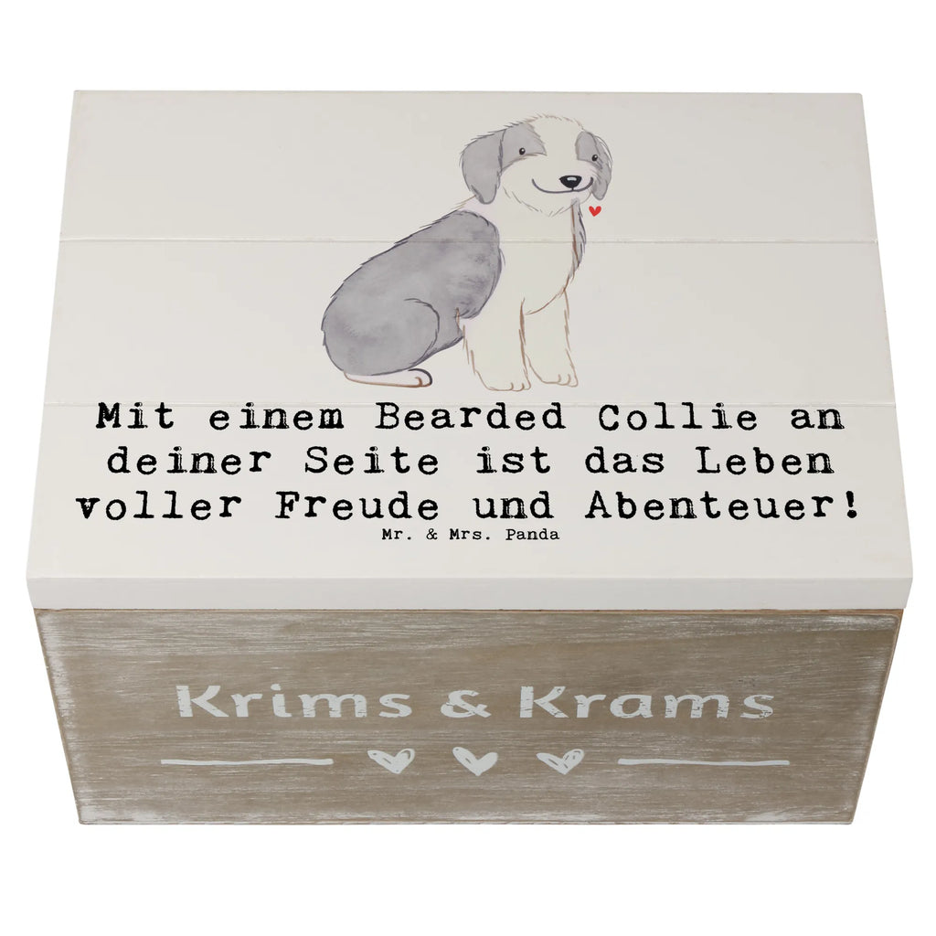 Wooden chest Mit einem Bearded Collie an deiner Seite ist das Leben voller Freude und Abenteuer! Holzkiste, Schatzkiste, Schatulle, Geschenkdose, Aufbewahrungsbox, Geschenkbox, Truhe, Erinnerungsbox, XXL, Kiste, Erinnerungskiste, Dekokiste, Hund, Hunderasse, Rassehund, Hundebesitzer, Geschenk, Tierfreund, Schenken, Welpe