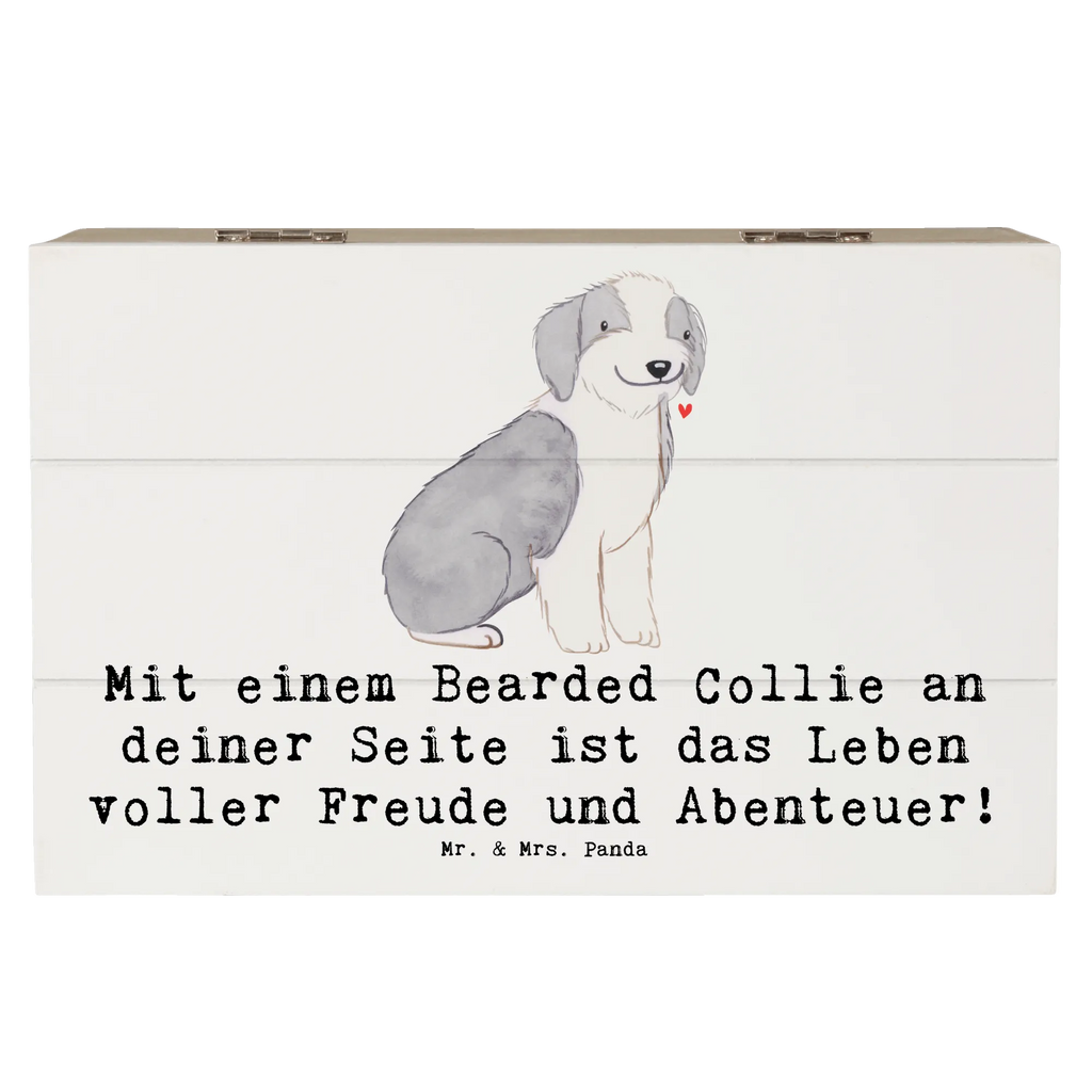 Wooden chest Mit einem Bearded Collie an deiner Seite ist das Leben voller Freude und Abenteuer! Holzkiste, Schatzkiste, Schatulle, Geschenkdose, Aufbewahrungsbox, Geschenkbox, Truhe, Erinnerungsbox, XXL, Kiste, Erinnerungskiste, Dekokiste, Hund, Hunderasse, Rassehund, Hundebesitzer, Geschenk, Tierfreund, Schenken, Welpe