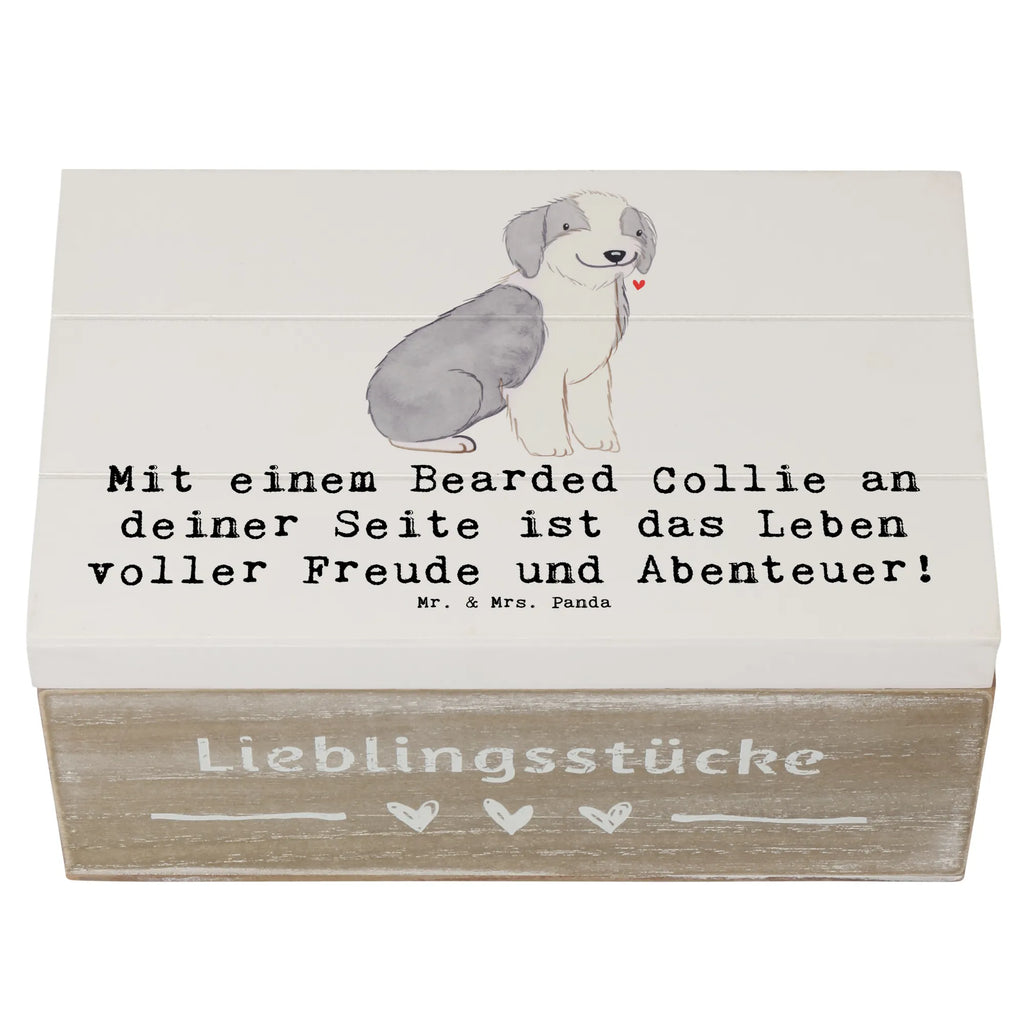 Wooden chest Mit einem Bearded Collie an deiner Seite ist das Leben voller Freude und Abenteuer! Holzkiste, Schatzkiste, Schatulle, Geschenkdose, Aufbewahrungsbox, Geschenkbox, Truhe, Erinnerungsbox, XXL, Kiste, Erinnerungskiste, Dekokiste, Hund, Hunderasse, Rassehund, Hundebesitzer, Geschenk, Tierfreund, Schenken, Welpe