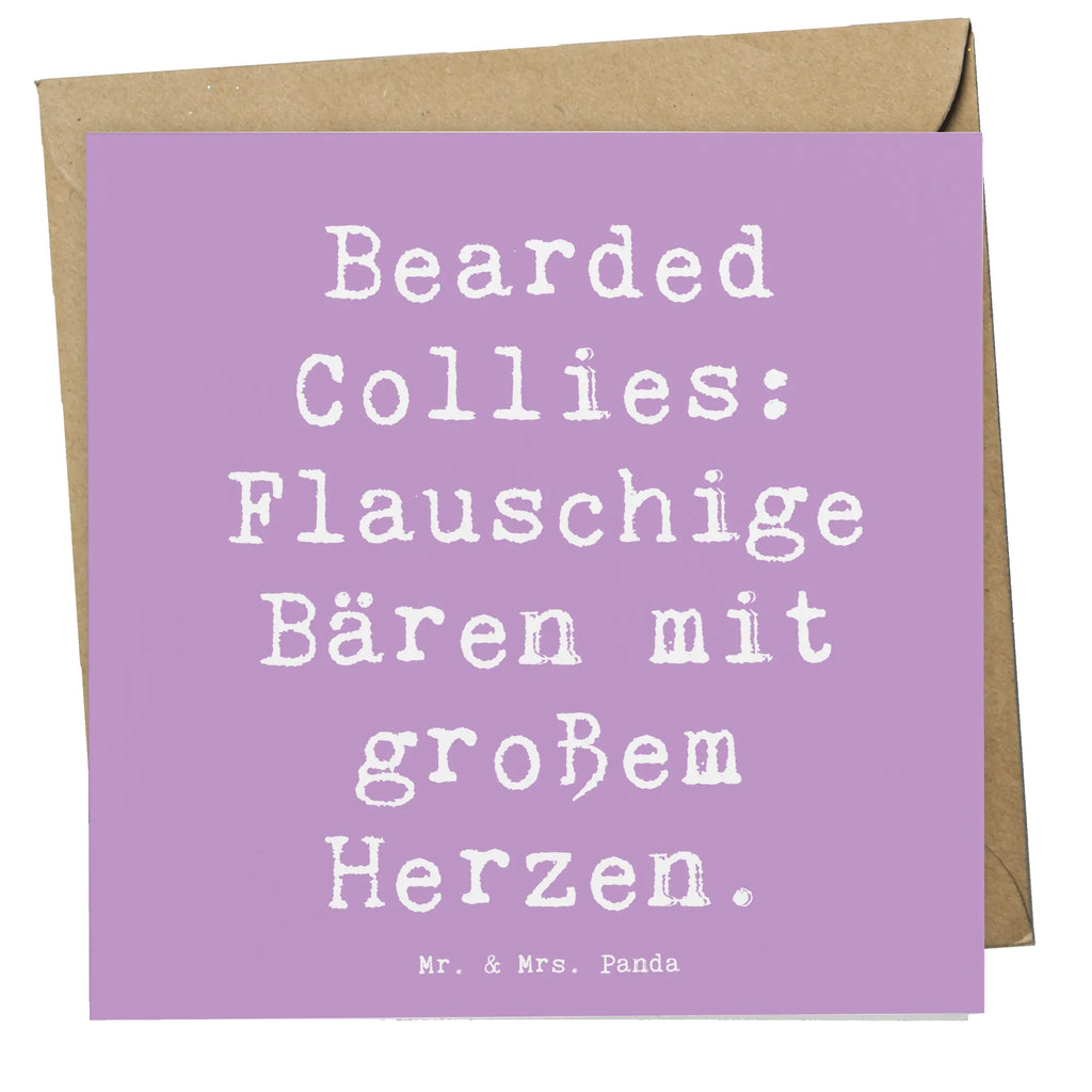 Deluxe Karte Spruch Bearded Collie Bärenherz Klappkarte, Hochwertige Grußkarte, Hochzeitskarte, Geburtstagskarte, Einladungskarte, Karte, Hochwertige Klappkarte, Glückwunschkarte, Grußkarte, Hund, Hunderasse, Rassehund, Hundebesitzer, Geschenk, Tierfreund, Schenken, Welpe