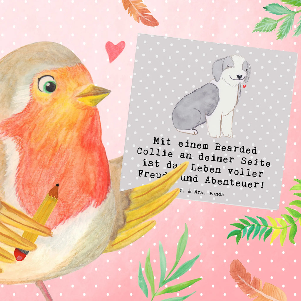 Deluxe Karte Bearded Collie Freund Klappkarte, Glückwunschkarte, Hochzeitskarte, Karte, Hochwertige Grußkarte, Geburtstagskarte, Grußkarte, Hochwertige Klappkarte, Einladungskarte, Hund, Hunderasse, Rassehund, Hundebesitzer, Geschenk, Tierfreund, Schenken, Welpe