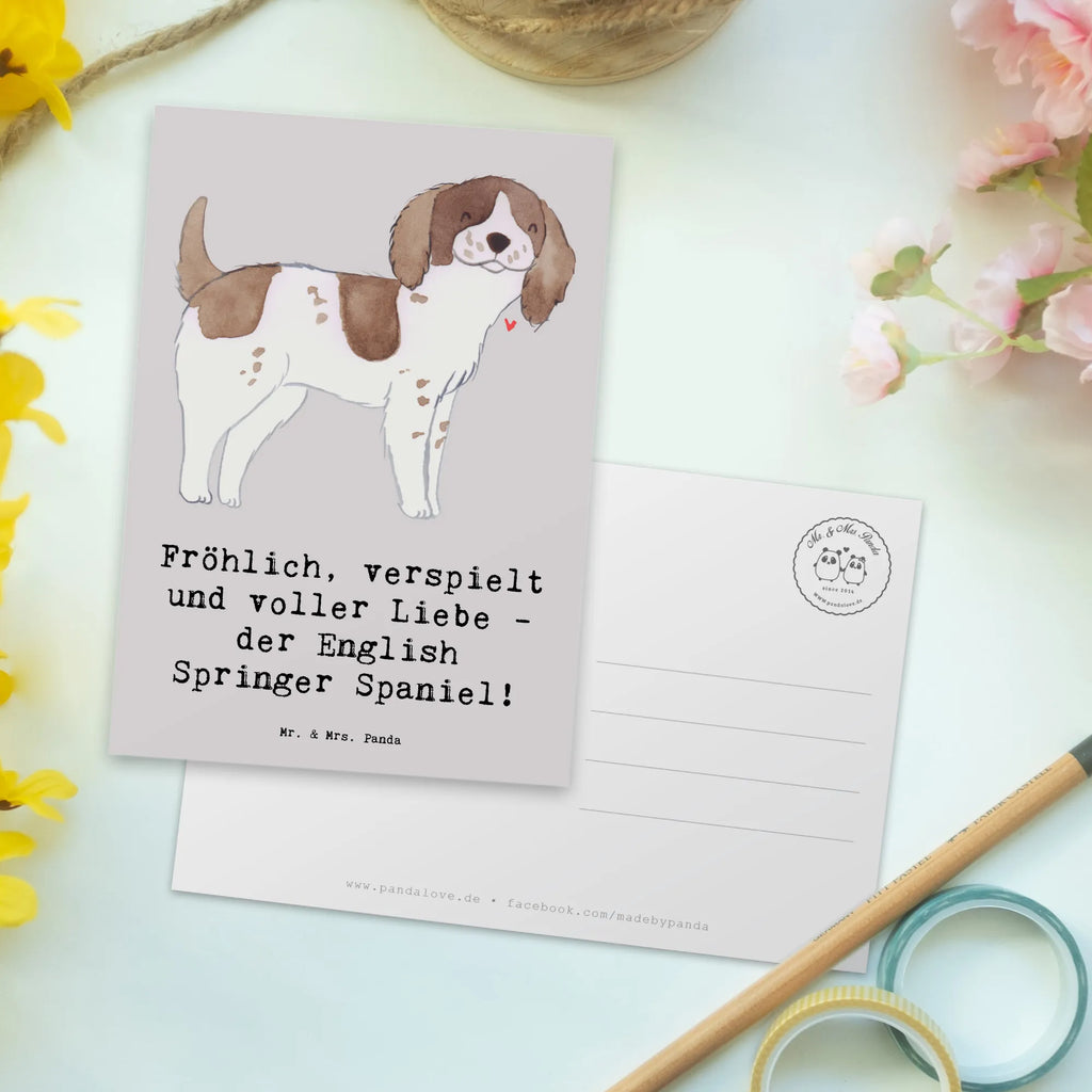Postcard Fröhlich, verspielt und voller Liebe - der English Springer Spaniel! Geburtstagskarte, Karte, Einladung Geburtstag, Dankeskarte, Postkarte, Grußkarte, Ansichtskarte, Einladungskarten Geburtstag, Ansichtskarten, Geschenkkarte, Einladung, Einladungskarte, Hund, Hunderasse, Rassehund, Hundebesitzer, Geschenk, Tierfreund, Schenken, Welpe