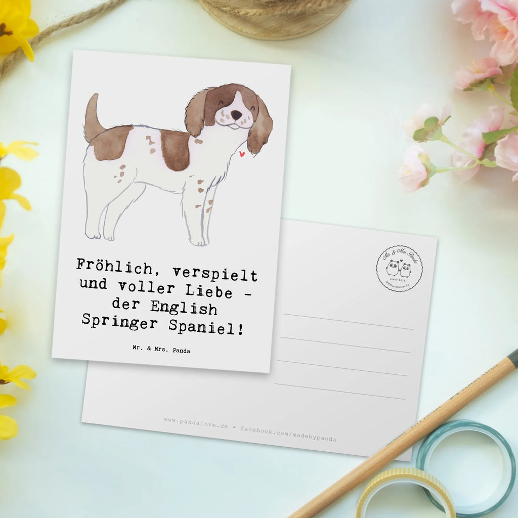 Postcard Fröhlich, verspielt und voller Liebe - der English Springer Spaniel! Geburtstagskarte, Karte, Einladung Geburtstag, Dankeskarte, Postkarte, Grußkarte, Ansichtskarte, Einladungskarten Geburtstag, Ansichtskarten, Geschenkkarte, Einladung, Einladungskarte, Hund, Hunderasse, Rassehund, Hundebesitzer, Geschenk, Tierfreund, Schenken, Welpe