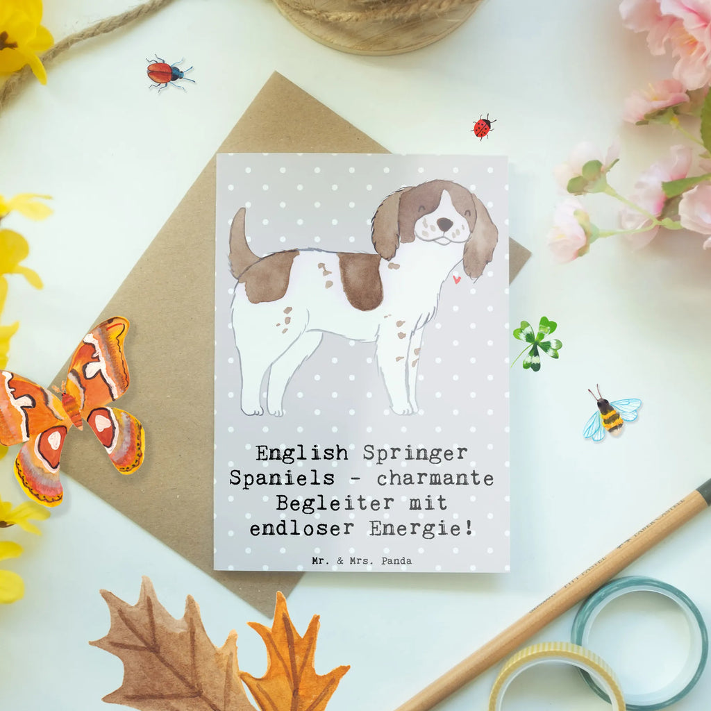 Greetings card English Springer Spaniels - charmante Begleiter mit endloser Energie! Einladungskarte, Grußkarte, Ansichtskarten, Glückwunschkarte, Karte, Hochzeitskarte, Klappkarte, Geburtstagskarte, Hund, Hunderasse, Rassehund, Hundebesitzer, Geschenk, Tierfreund, Schenken, Welpe