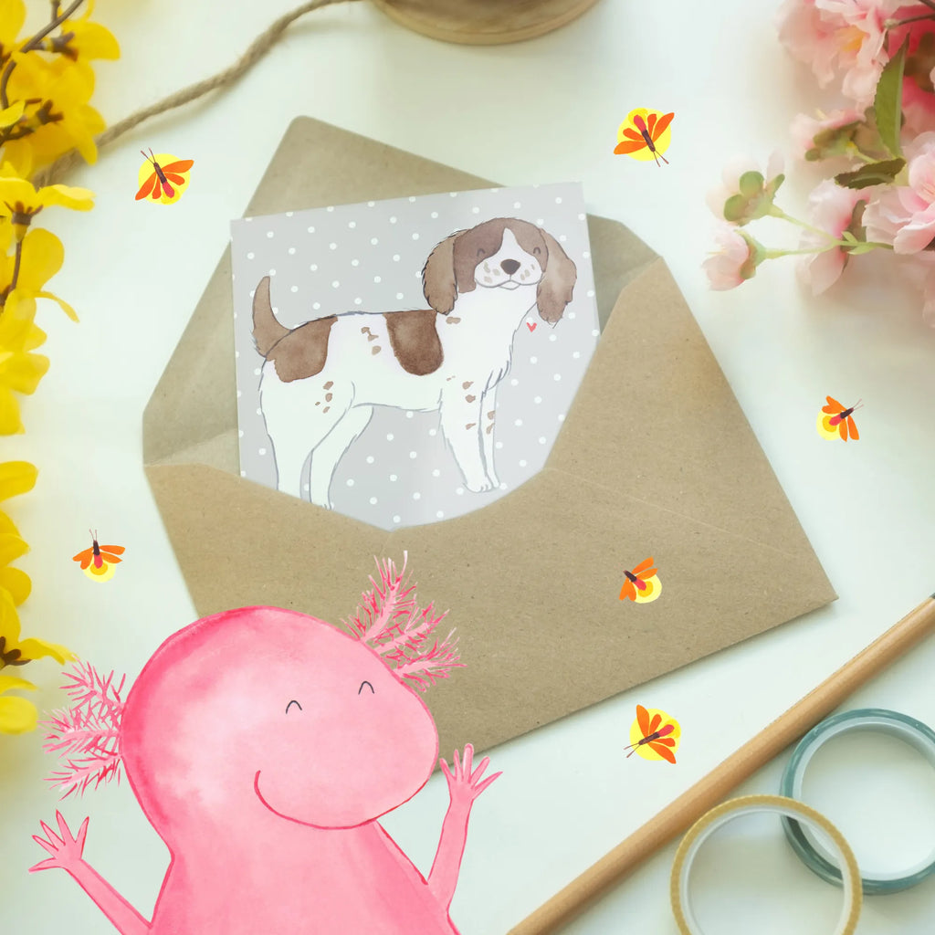 Greetings card Fröhlich, verspielt und voller Liebe - der English Springer Spaniel! Grußkarte, Hochzeitskarte, Karte, Ansichtskarten, Geburtstagskarte, Einladungskarte, Glückwunschkarte, Klappkarte, Hund, Hunderasse, Rassehund, Hundebesitzer, Geschenk, Tierfreund, Schenken, Welpe