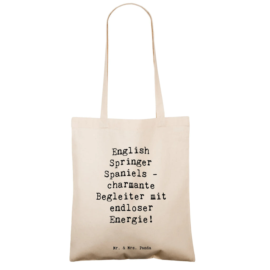 Tote bag Saying English Springer Spaniels - charmante Begleiter mit endloser Energie! Strandtasche, Jutebeutel, Shopper, Einkaufstasche, Tasche, Einkaufstüte, Schultertasche, Laptoptasche, Stofftasche, Stoffbeutel, Beuteltasche, Beutel, Badetasche, Jutetasche, Tragetasche, Umhängetasche, Hund, Hunderasse, Rassehund, Hundebesitzer, Geschenk, Tierfreund, Schenken, Welpe