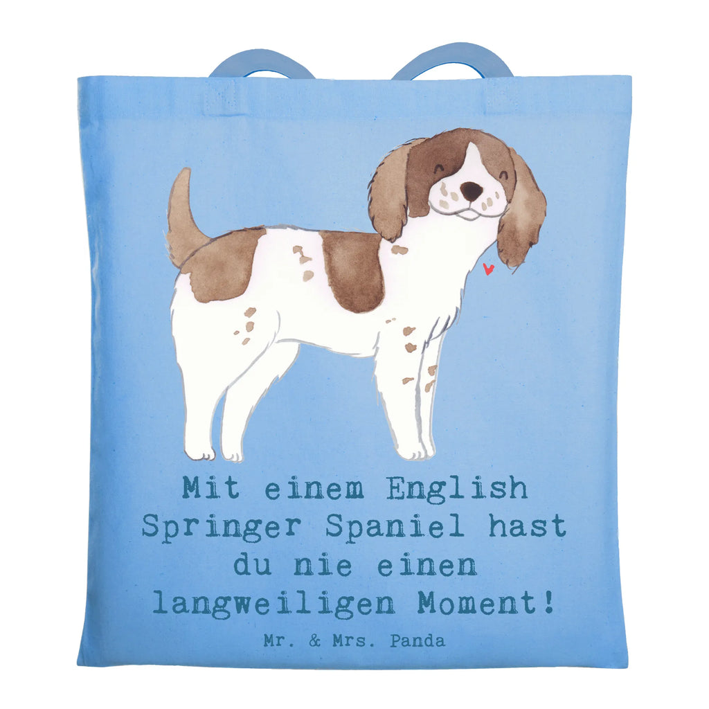 Tote bag Mit einem English Springer Spaniel hast du nie einen langweiligen Moment! Stofftasche, Beuteltasche, Strandtasche, Shopper, Stoffbeutel, Jutebeutel, Einkaufstüte, Tasche, Tragetasche, Jutetasche, Badetasche, Laptoptasche, Einkaufstasche, Beutel, Umhängetasche, Schultertasche, Hund, Hunderasse, Rassehund, Hundebesitzer, Geschenk, Tierfreund, Schenken, Welpe