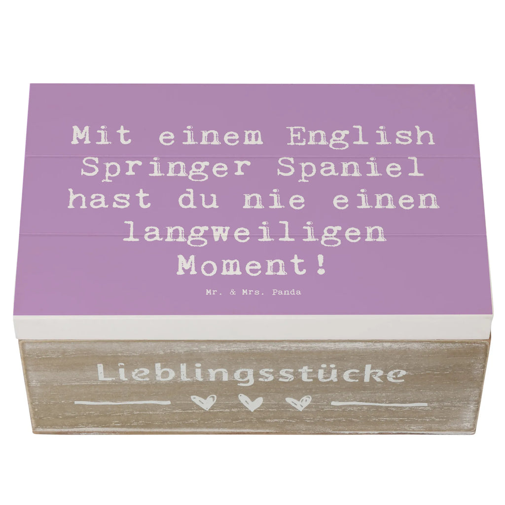 Wooden chest Saying Mit einem English Springer Spaniel hast du nie einen langweiligen Moment! Erinnerungskiste, Truhe, Schatulle, Aufbewahrungsbox, XXL, Erinnerungsbox, Dekokiste, Holzkiste, Kiste, Schatzkiste, Geschenkdose, Geschenkbox, Hund, Hunderasse, Rassehund, Hundebesitzer, Geschenk, Tierfreund, Schenken, Welpe