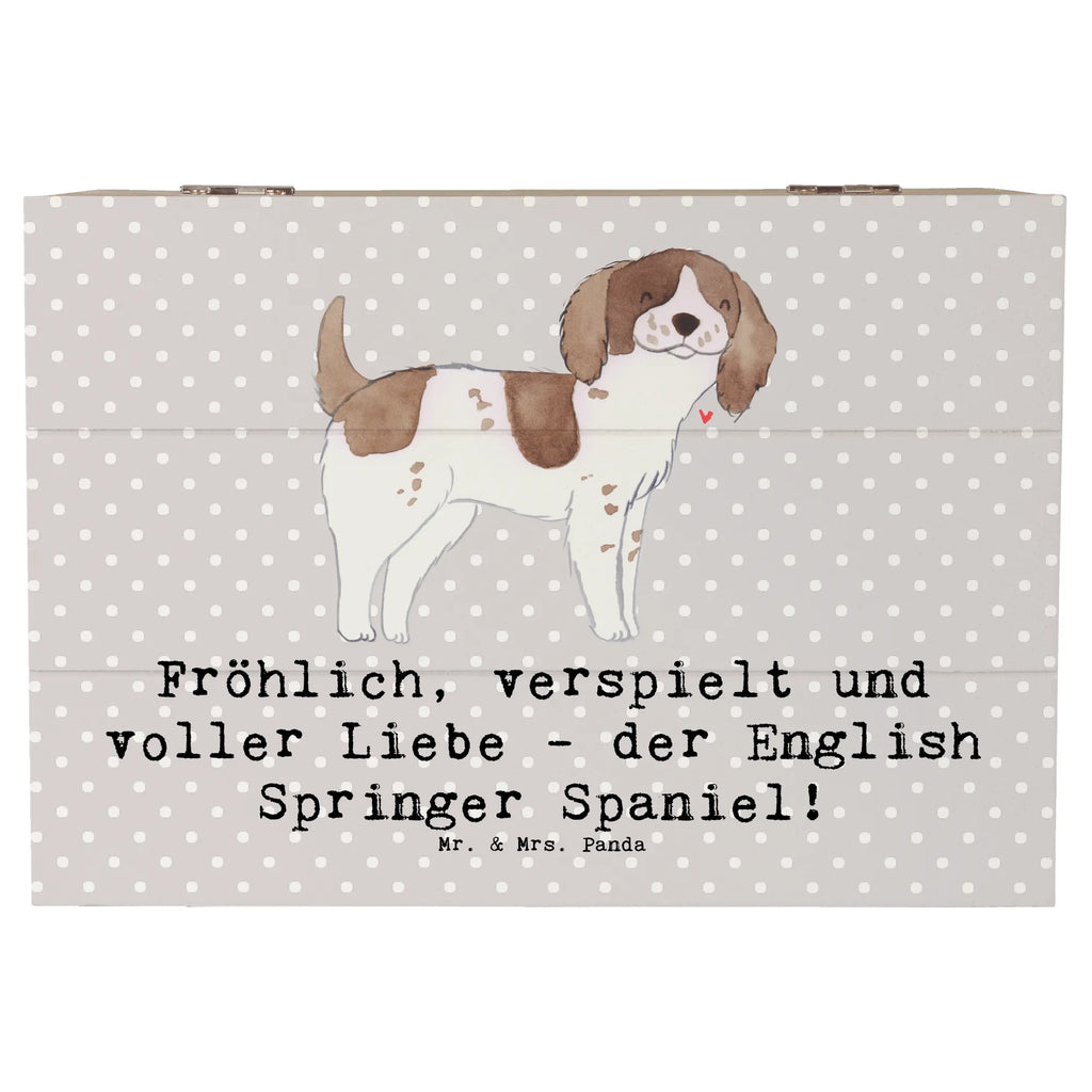 Wooden chest Fröhlich, verspielt und voller Liebe - der English Springer Spaniel! Holzkiste, Dekokiste, Kiste, Erinnerungsbox, Truhe, Schatulle, Erinnerungskiste, Geschenkdose, Schatzkiste, Geschenkbox, XXL, Aufbewahrungsbox, Hund, Hunderasse, Rassehund, Hundebesitzer, Geschenk, Tierfreund, Schenken, Welpe